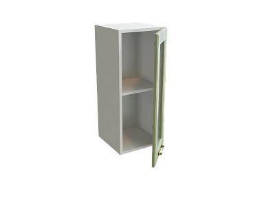 Шкаф В300 с 1-ой дверью со стеклом Ницца БЕЛ/ДУБ/ОЛИВ Ф15 - фото №1, 888_ММК-00016135