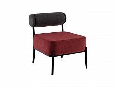 Кресло STOOL GROUP Ponpoun Темно-серый, бордо - фото №1