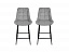 Комплект полубарных стульев Кукки, серый, микровелюр - миниатюра