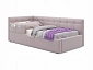 Односпальная кровать-тахта Bonna 900 с защитным бортиком лиловая и подъемным механизмом - фото №2