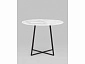 Стол обеденный STOOL GROUP Дакота 100*100 белый мрамор ножки черные - фото №6