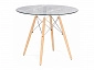 PT-151 80х80х76 clear glass / wood Стол стеклянный - фото №2