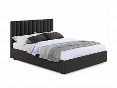 Мягкая кровать Olivia 1600 шоколад с ортопедическим основанием - фото №1