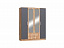 Шкаф Мартина 4-дверный графит / дуб крафт,  - миниатюра