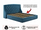 Мягкая кровать "Stefani" 1600 синяя с ортопед. основанием - фото №5