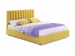 Мягкая кровать Olivia 1800 желтая с подъемным механизмом - фото №1