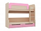Юниор-1 Двухъярусная кровать 80, розовый (Розовый металлик, Дуб белёный) - фото №2