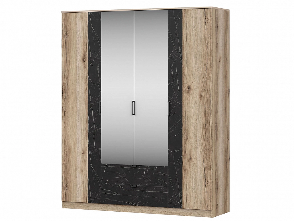 Шкаф 4-х дверный с зеркалом Омега - фото №1