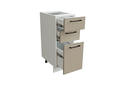 Шкаф Н303 с 3-мя ящиками Мемфис БЕЛ/АТЛ/СЕР Ф13 - фото №1, 888_ММК-00001337