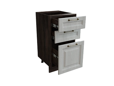 Шкаф Н403 с 3-мя ящиками Ницца ДБК/ДУБ/СЕР Ф23 - фото №1, 888_ММК-00017772