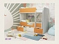 Кровать двухъярусная Малыш Двойняшка (Винтерберг, Оранжевый) - фото №2