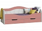 Юниор-15 МДФ Кровать №1 80х180 (Крафт белый, Розовый металлик) - фото №2