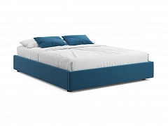 Мягкая кровать-софа без изголовья Base 1600 синяя с подъемным механизмом - фото №1