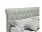 Мягкая кровать Ameli 1400 кожа серый с подъемным механизмом - фото №4