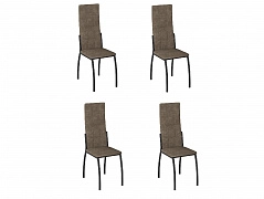 Комплект стульев Юджин (4 шт), черный велюр коричневый - фото №1