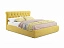 Мягкая кровать Ameli 1400 желтая с подъемным механизмом, велюр - миниатюра