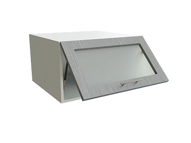 Шкаф ВГ610 верхний горизонтальный со стеклом Валерия-М БЕЛ/СЕР-М/ДЖ/СВЕ Ф86 - фото №1, 888_ММК-00037216