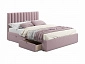 Мягкая кровать Olivia 1600 лиловый с ящиками - фото №2