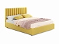Мягкая кровать Olivia 1400 желтая с ортопедическим основанием - фото №2