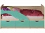 Детская кровать Дельфин-1 МДФ 80х180 (Крафт белый, Бирюза), ЛДСП - миниатюра