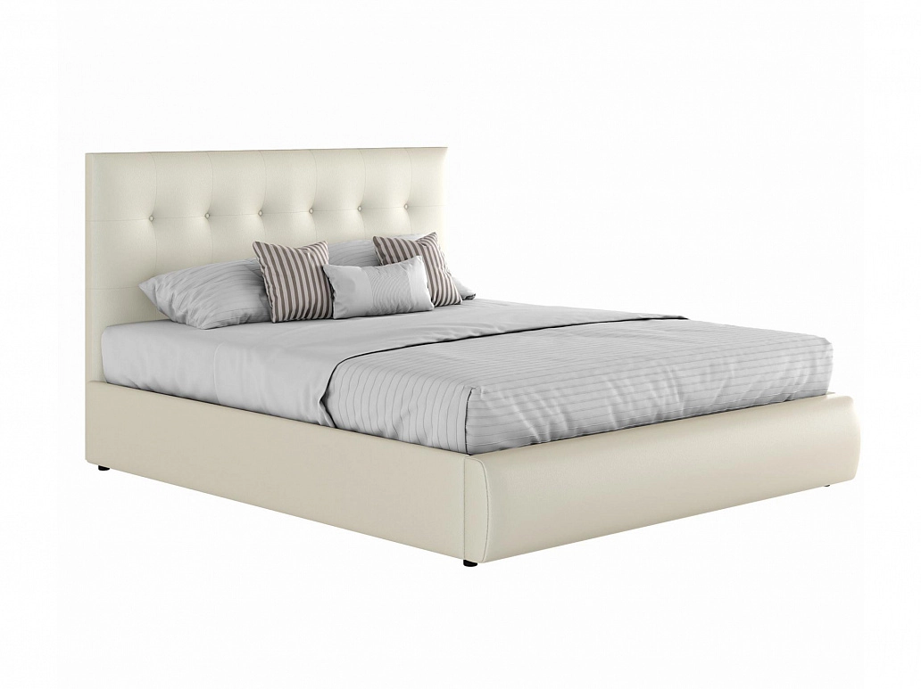 Мягкая интерьерная кровать "Селеста" 1б00 белая - фото №1