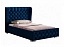 Кровать с подъемным механизмом Франческа 140х200, синий, велюр - миниатюра