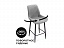 Седа К крутящийся светло-серый / черный Барный стул, велюр - миниатюра