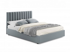 Мягкая кровать Olivia 1600 серая с подъемным механизмом - фото №1, mebel_stock_4355