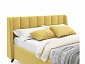 Мягкая кровать Betsi 1600 желтая с подъемным механизмом и матрасом PROMO B COCOS - фото №6