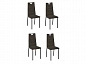 Комплект стульев Орлеан (4 шт), черный велюр бурый - фото №2
