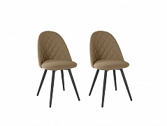 Комплект стульев Диор (2 шт), черный велюр бежевый - фото №1