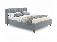 Мягкая кровать Betsi 1600 серая с подъемным механизмом - фото №1, mebel_stock_3017