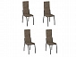 Комплект стульев Юджин (4 шт), черный велюр коричневый - фото №2