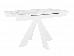 Стол DikLine SKU120 Керамика Белый мрамор/подстолье белое/опоры белые - фото №1, 99955969