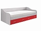Вега ЛДСП Алфавит Кровать, красный (Красный, Белый) - фото №2