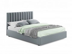 Мягкая кровать Olivia 1600 серая с ортопедическим основанием - фото №1, mebel_stock_4381