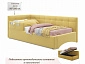 Односпальная кровать-тахта Bonna 900 с защитным бортиком желтая и подъемным механизмом - фото №4