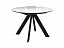 Стол DikLine SFC110 d1100 стекло Оптивайт Белый мрамор/подстолье черное/опоры черные,  - миниатюра