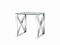 Журнальный стол Stool Group КРОСС 55х55 Прозрачное стекло/Сталь серебро  - фото №2