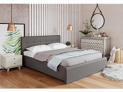 Кровать с подъемным механизмом Изабелла 160х200, серый - фото №1