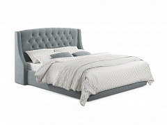 Мягкая кровать &quot;Stefani&quot; 1400 серая с ортопед. основанием - фото №1, mebel_stock_2491