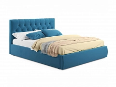 Мягкая кровать Verona 1800 синяя с подъемным механизмом - фото №1