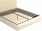 Мягкая двуспальная кровать "Амели" 1600 бежевая с ортопедическим основанием и матрасом ГОСТ - фото №4