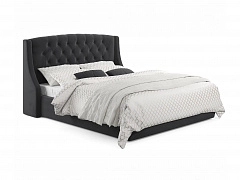 Мягкая кровать &quot;Stefani&quot; 1800 темная с ортопед. основанием с матрасом PROMO B COCOS - фото №1, mebel_stock_2535