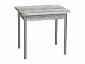 Эко 80х60 стол обеденный раскладной / бетон темный/металлик - фото №2