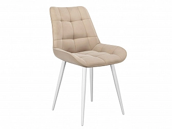 Стул DikLine 206М B03 BEIGE, ножки белые - фото №1