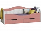 Юниор-15 МДФ Кровать №1 80х160 (Крафт белый, Розовый металлик) - фото №2