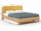 Марта-2 Кровать 1600 (с ПМ и мягкой накладкой, вертикальная стежка Phuket 1038) (Дуб Золотой/Горчично-желтый) - фото №3