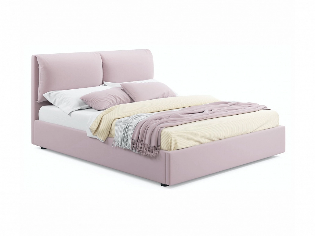 Мягкая кровать Vita 1600 лиловая с подъемным механизмом - фото №1