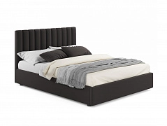 Мягкая кровать Olivia 1600 шоколад с подъемным механизмом - фото №1, mebel_stock_4358